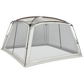 Outsunny 12' x 12' Screen House, UV50+ Screen Tent with 2 Doors & Carry Bag for Outdoor Camping Activities, Easy Setup, White
