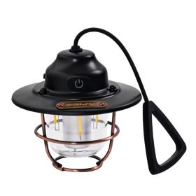 Outdoor Lighting Camping Light USB Rechargeable Horse Lantern (Color: Black, Type: Camping Light)